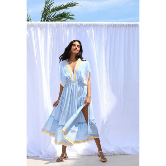 LEMLEM NWOT Jemari Plunge Neck Dress in Sky Size S - Picture 6 of 6